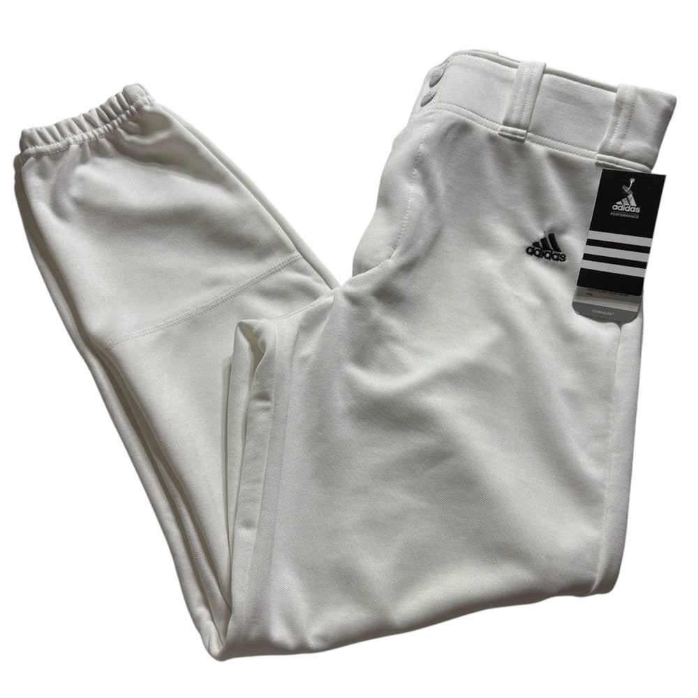 Adidas Kids Baseball Pants Solid White traditional cut XL